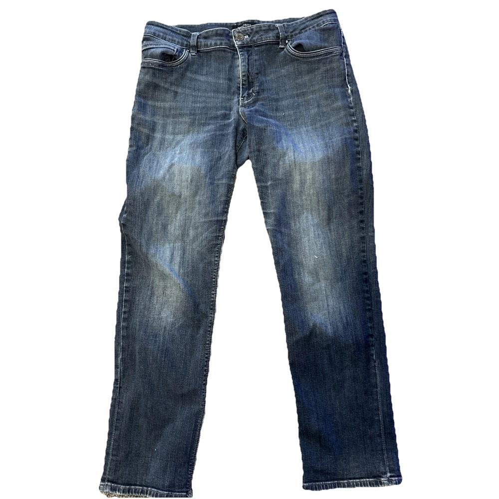 White House Black Market Women's Straight Leg Stretch Blue Jeans Size 12 (126)